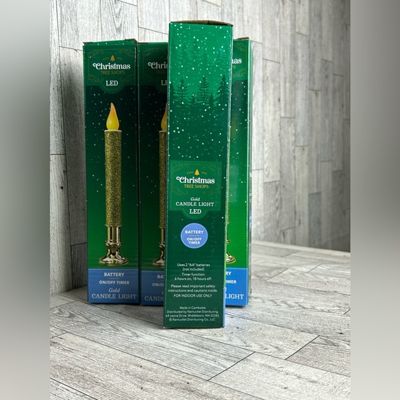 Christmas Tree Shop LED Battery On/Off Timer Gold Candle Light 4pk New - Picture 3 of 4